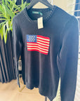 Ralph Lauren - American flag sweater zwart maat S