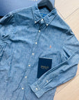 Ralph lauren denim chambray overhemd maat L