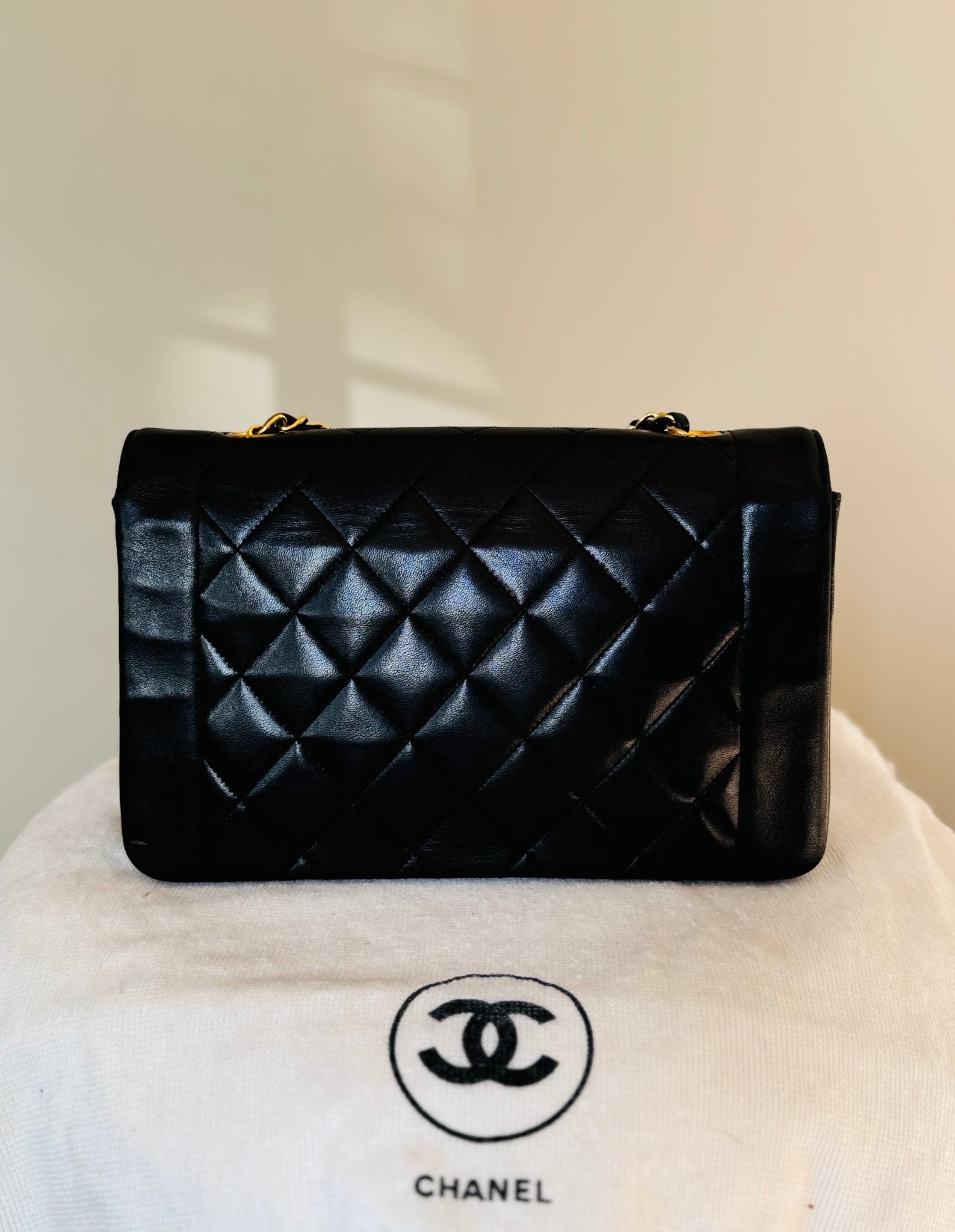 Chanel Diana - 1994 - 1996 Black Lambskin Shoulder Bag Medium - Second - brand.nl