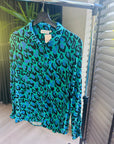 Fabienne Chapot - groene Leopard blouse maat 36 - Second - brand.nl