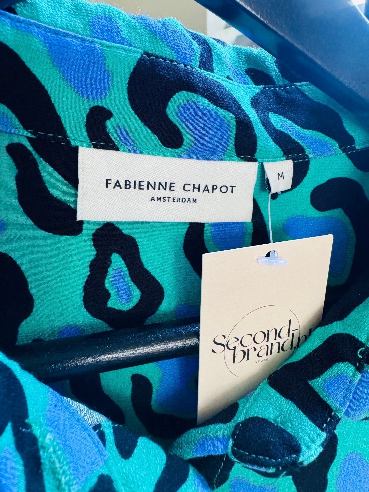 Fabienne Chapot - groene Leopard blouse maat 36 - Second - brand.nl