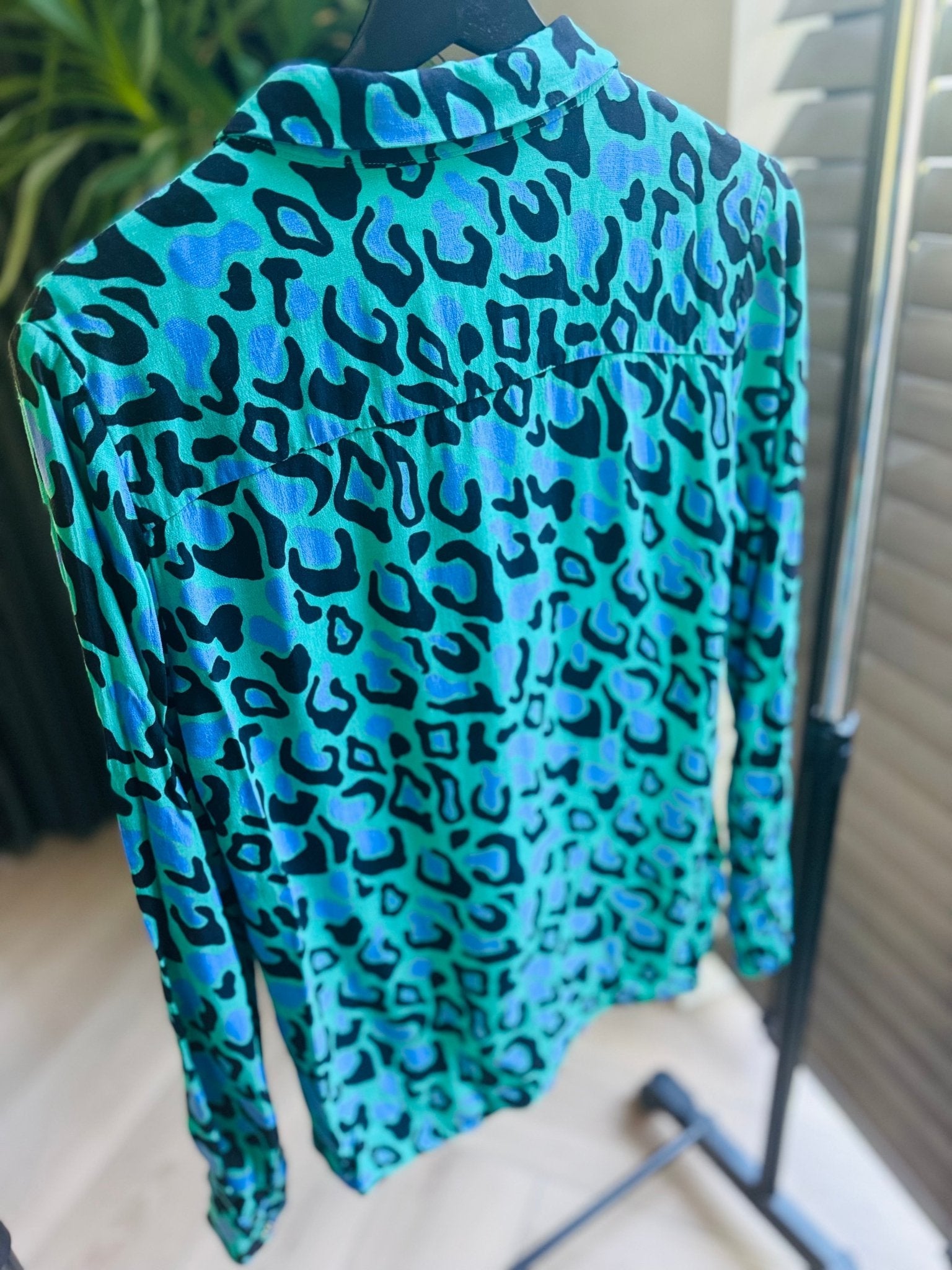 Fabienne Chapot - groene Leopard blouse maat 36 - Second - brand.nl