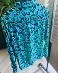 Fabienne Chapot - groene Leopard blouse maat 36 - Second - brand.nl