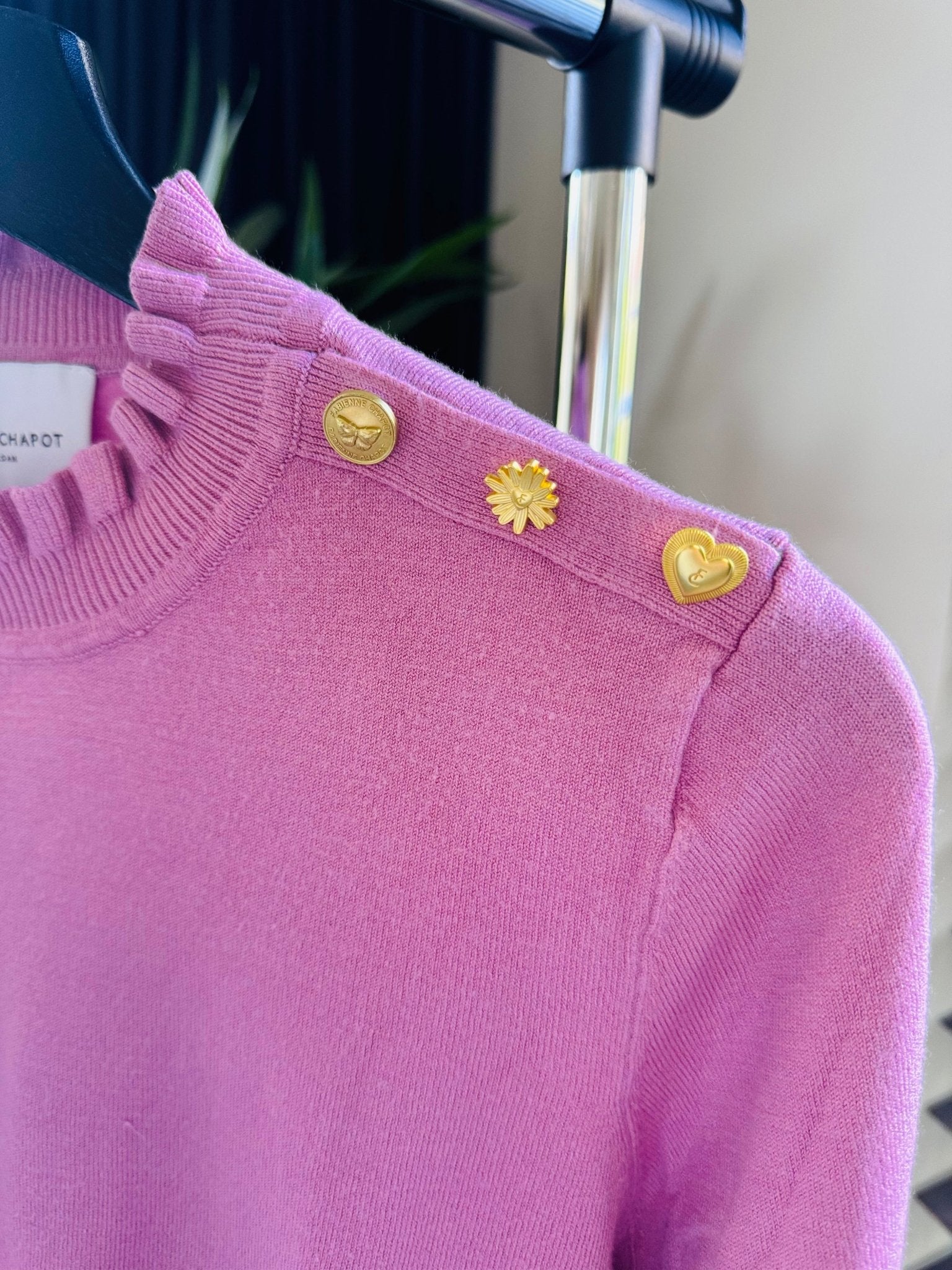 Fabienne Chapot - Molly Otte Frill pullover roze maat S - Second - brand.nl