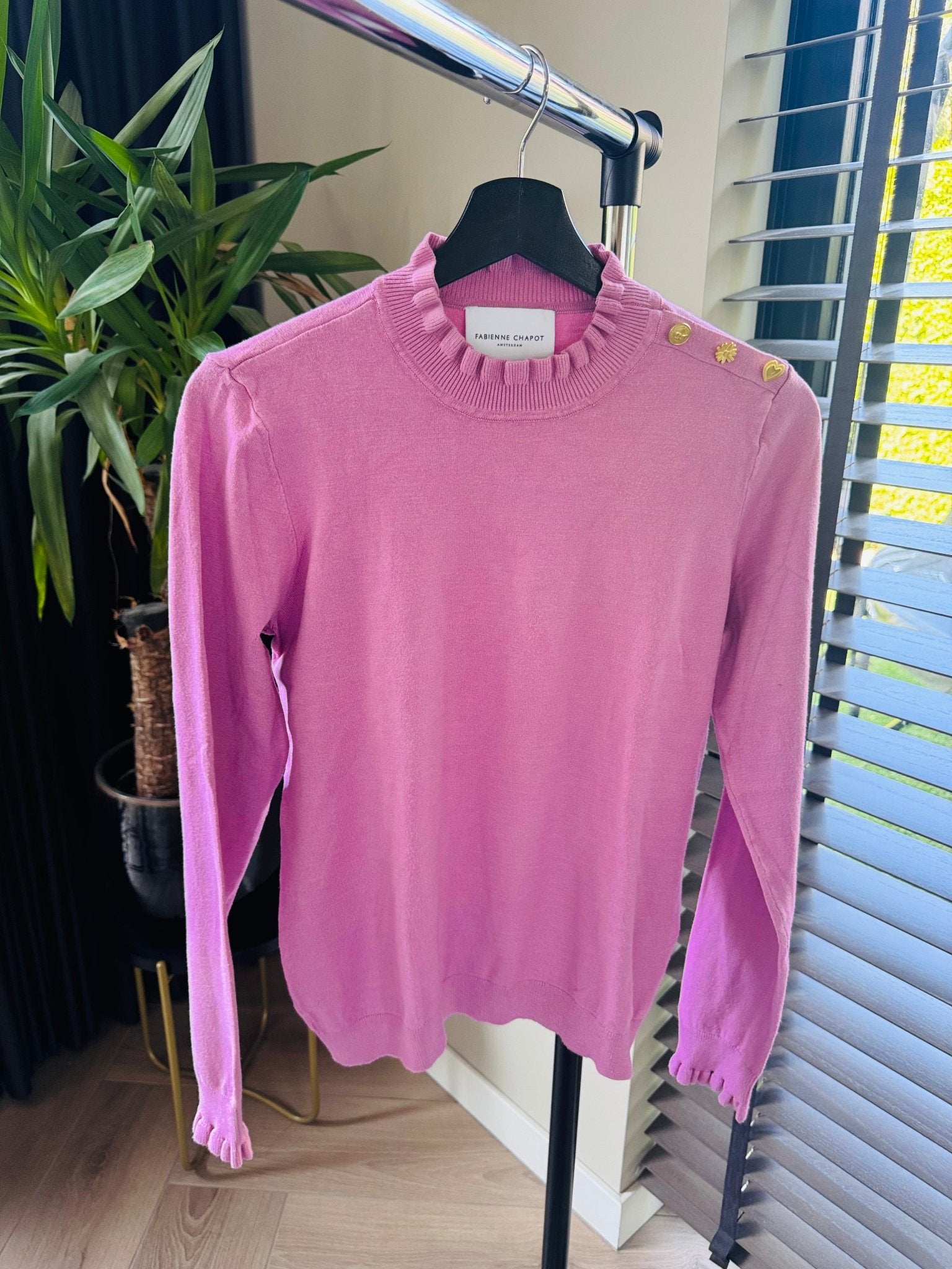 Fabienne Chapot - Molly Otte Frill pullover roze maat S - Second - brand.nl