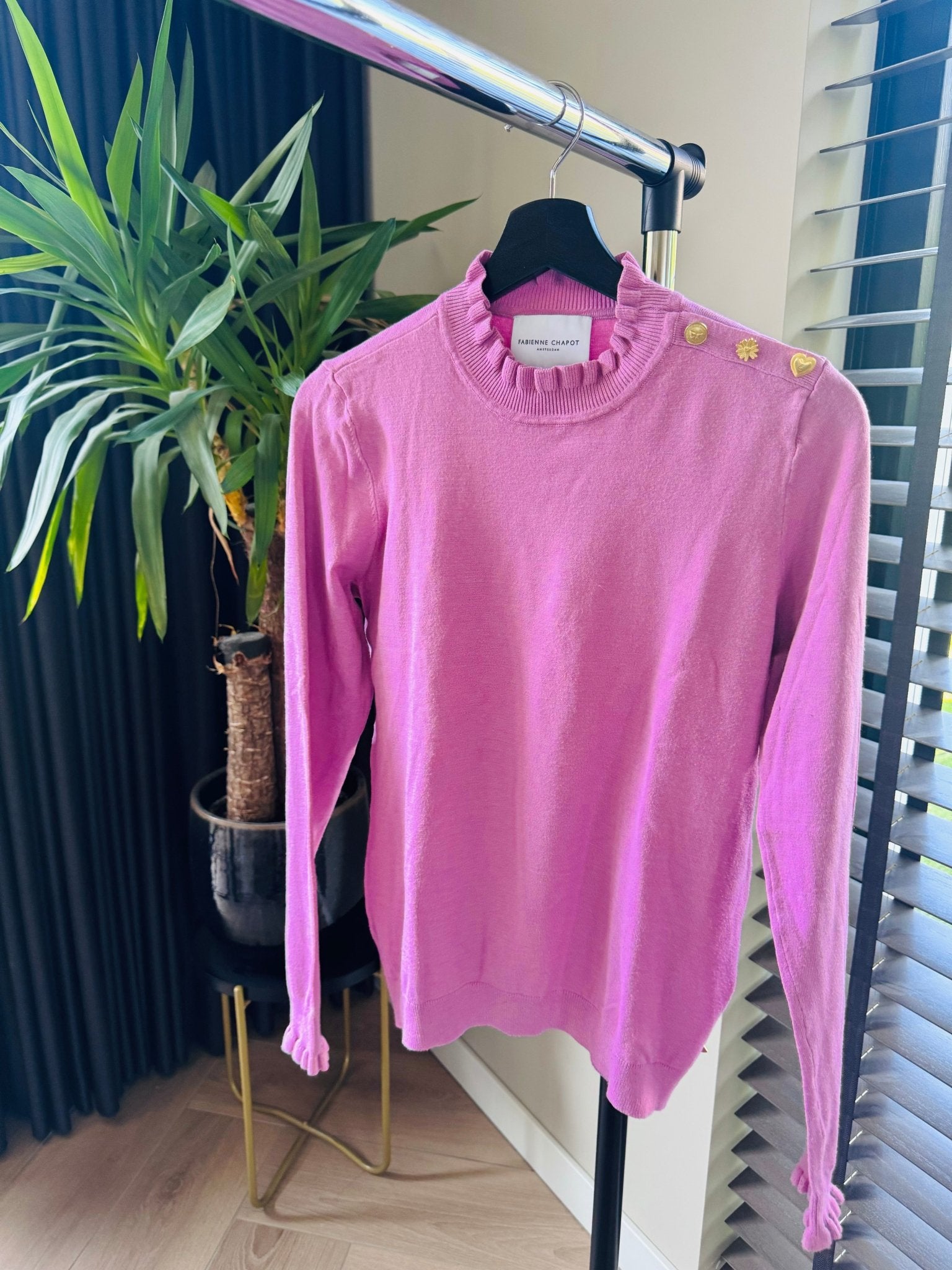 Fabienne Chapot - Molly Otte Frill pullover roze maat S - Second - brand.nl