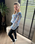 Fabienne Chapot shrimp blouse blauw - maat 38 - Second - brand.nl