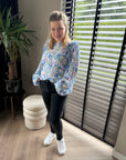 Fabienne Chapot shrimp blouse blauw - maat 38 - Second - brand.nl