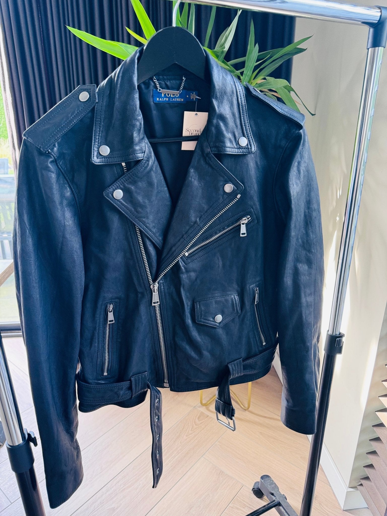 Ralph Lauren - Zwart Biker Jack 100% schapenleer - maat 36 S - Second - brand.nl