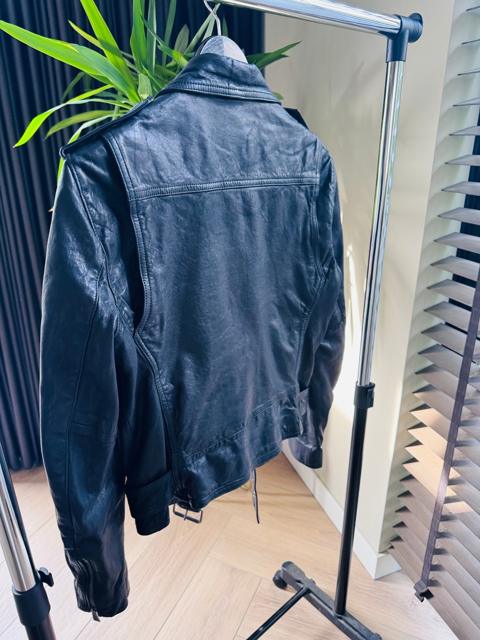 Ralph Lauren - Zwart Biker Jack 100% schapenleer - maat 36 S - Second - brand.nl